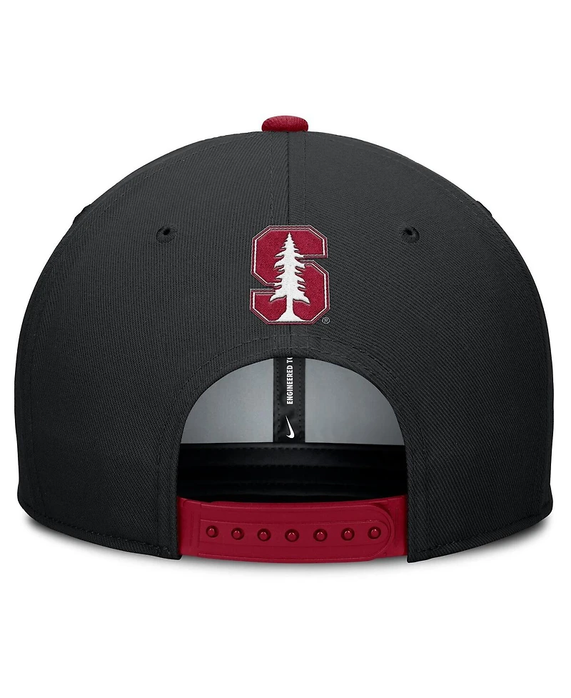 Nike Men's Black/Cardinal Stanford Cardinal 2025 Sideline Campus Pro Local Snapback Hat