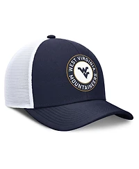 Nike Men's Navy/White West Virginia Mountaineers Rise Primetime Performance Trucker Adjustable Hat