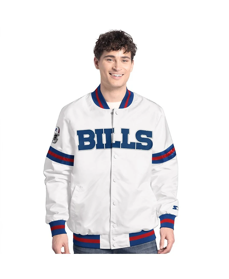 Starter Men's White Buffalo Bills Scout Full-Snap Varsity Jacket