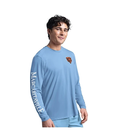 Margaritaville Men's G-iii Sports by Carl Banks Light Blue Chicago Bears Rock Harbor Long Sleeve Rashguard T-Shirt