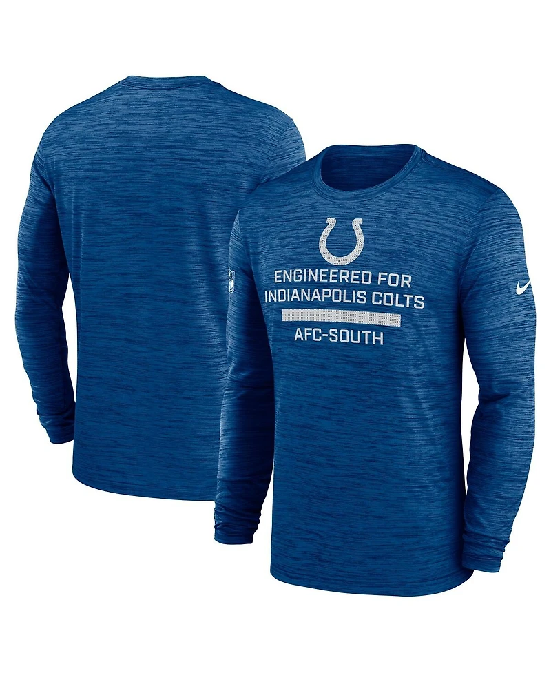Nike Men's Royal Indianapolis Colts Sideline Velocity Performance Long Sleeve T-Shirt