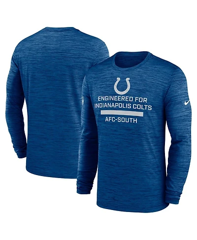 Nike Men's Royal Indianapolis Colts Sideline Velocity Performance Long Sleeve T-Shirt
