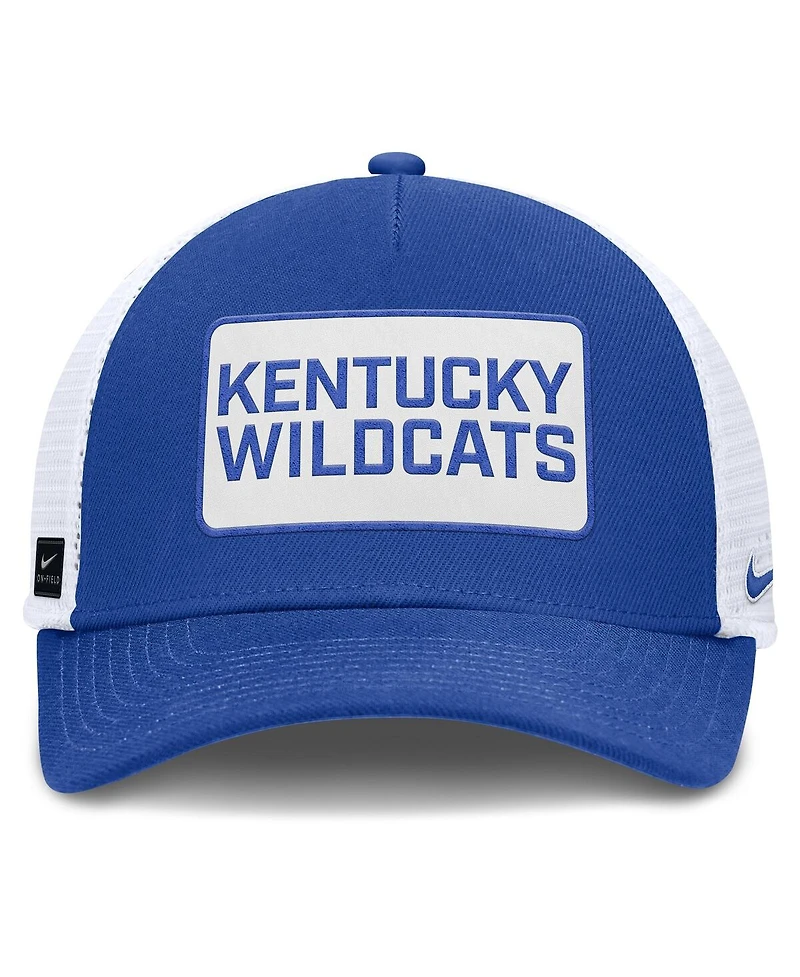 Nike Men's Royal/White Kentucky Wildcats 2025 On-Field Rise Patch Trucker Adjustable Hat