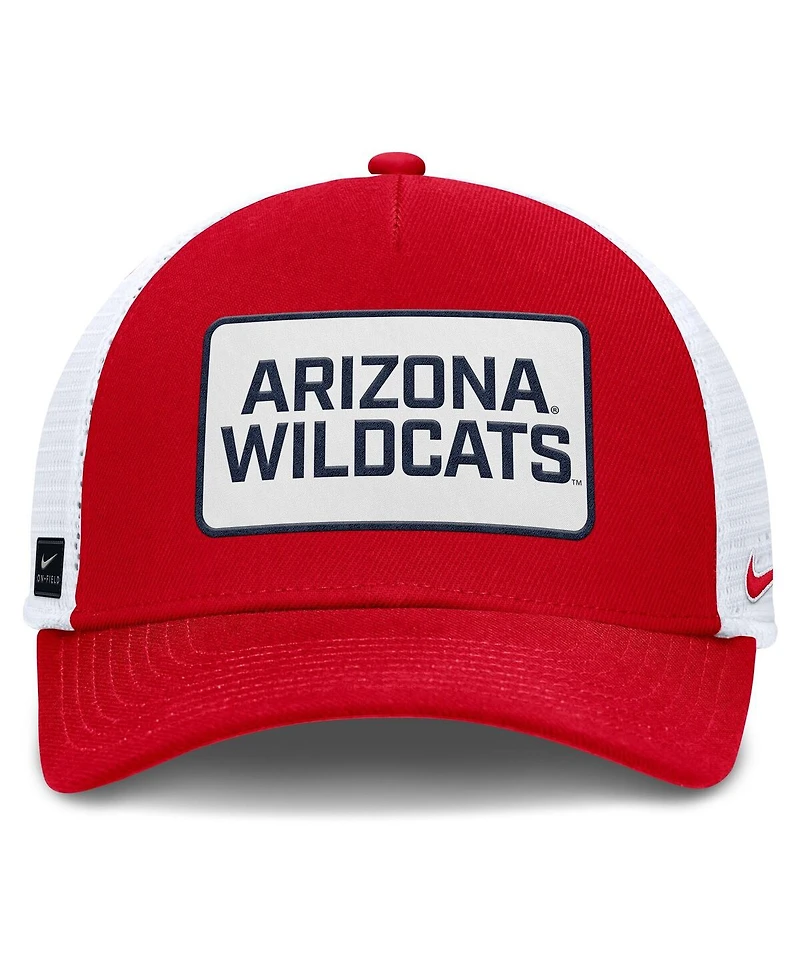 Nike Men's Red/White Arizona Wildcats 2025 On-Field Rise Patch Trucker Adjustable Hat