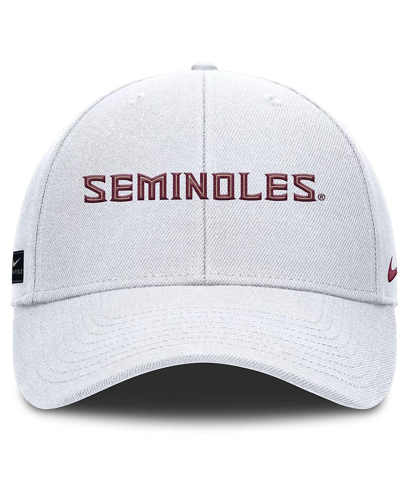 Nike Men's White Florida State Seminoles 2025 On-Field Rise Performance Adjustable Hat