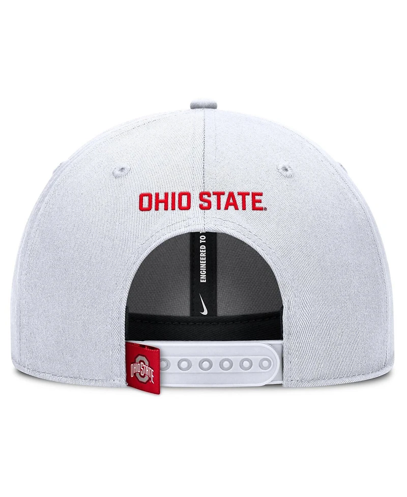 Nike Men's White Ohio State Buckeyes 2025 On-Field Rise Performance Adjustable Hat
