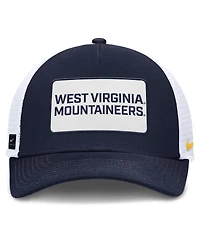 Nike Men's Navy/White West Virginia Mountaineers 2025 On-Field Rise Patch Trucker Adjustable Hat