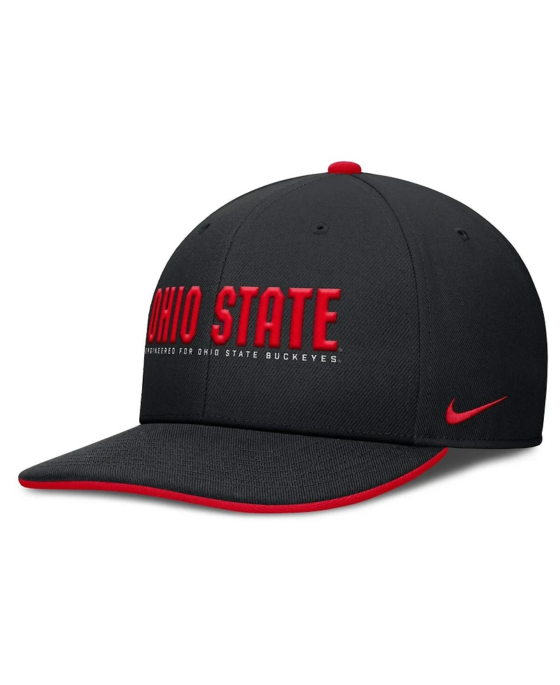 Nike Men's Black Ohio State Buckeyes 2025 On-Field Pro Performance Adjustable Hat