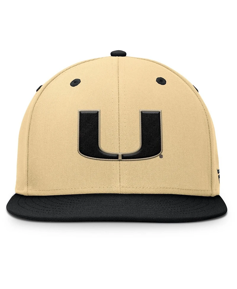 Fanatics Men's Gold/Black Miami Hurricanes Balance Fitted Hat