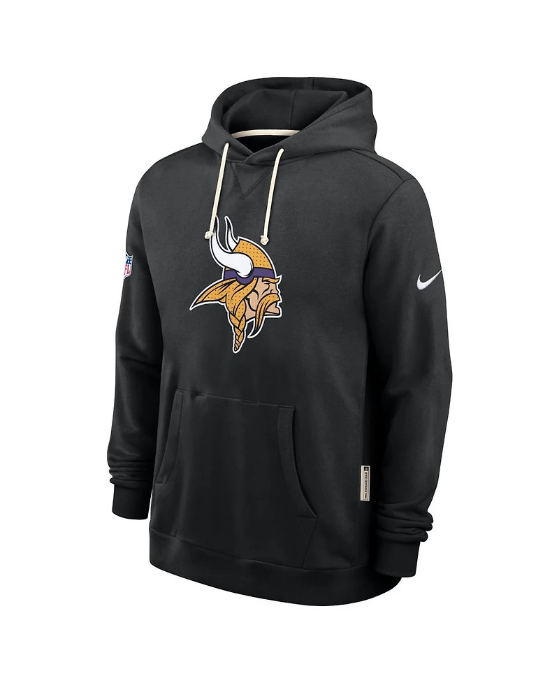 Nike Men's Black Minnesota Vikings Sideline Initial Home Performance Pullover Hoodie