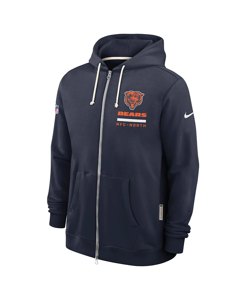 Nike Men's Navy Chicago Bears Sideline Utility Player Performance Full-Zip Hoodie