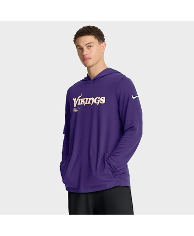 Nike Men's Minnesota Vikings Sideline Pure Fury Performance Long Sleeve Hoodie T-Shirt