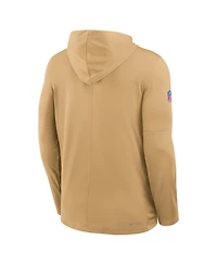 Nike Men's Gold San Francisco 49ers Sideline Pure Fury Performance Long Sleeve Hoodie T-Shirt
