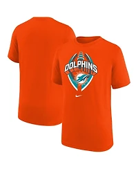 Nike Big Boys and Girls Orange Miami Dolphins Icon Legend T-Shirt