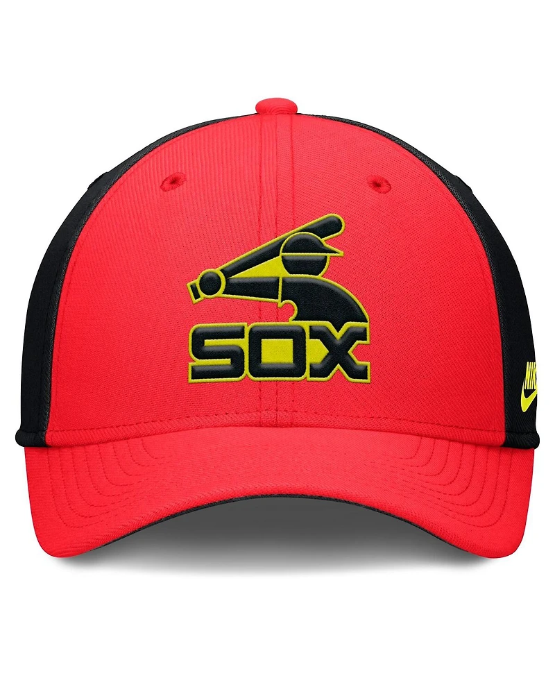 Nike Men's Crimson/Black Chicago White Sox Neon 90s Rise Swoosh Flex Hat