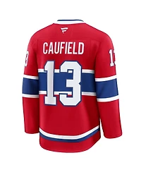 Fanatics Men's Cole Caufield Red Montreal Canadiens Home Premium Jersey