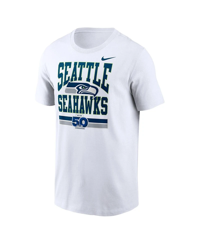 Nike Men's White Seattle Seahawks 50th Season Essential T-Shirt
