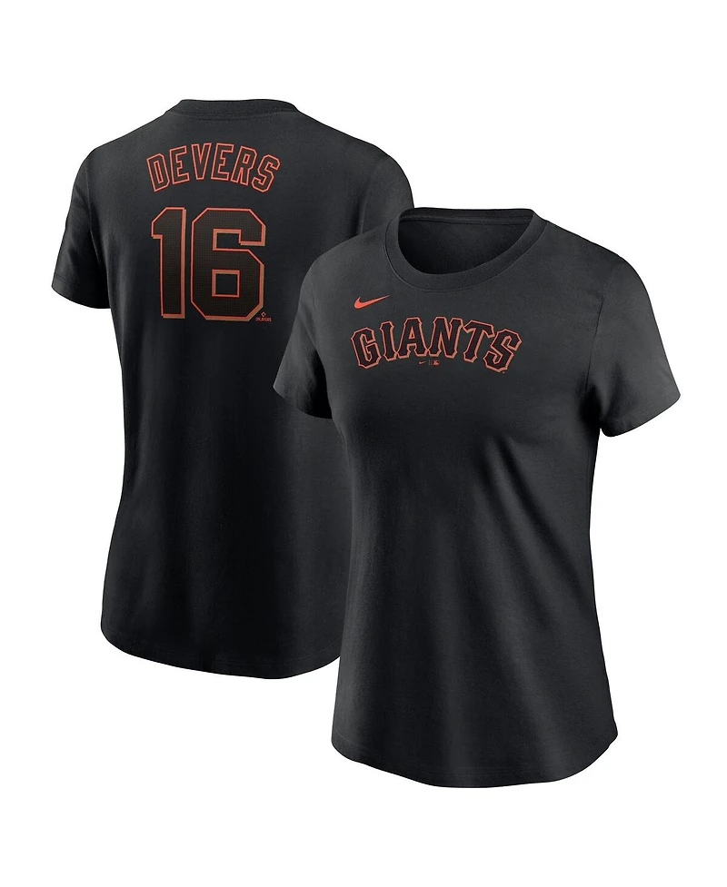 Nike Women's Rafael Devers Black San Francisco Giants Name Number T-Shirt