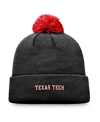 Top of the World Big Boys and Girls Black Texas Tech Red Raiders Tow Cuffed with Pom Knit Hat