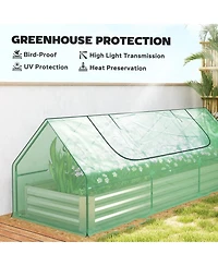 Outsunny 8.6 x 3 1ft Raised Garden Bed with Mini house,