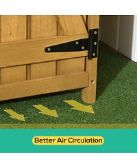 Outsunny Wooden Garden Storage Shed w/ Asphalt Roof, Shelves & Lock Backyard