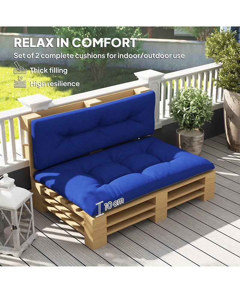 Outsunny 2 Seat Pallet Cushions 3.9 in. Sofa Cushions, Dark
