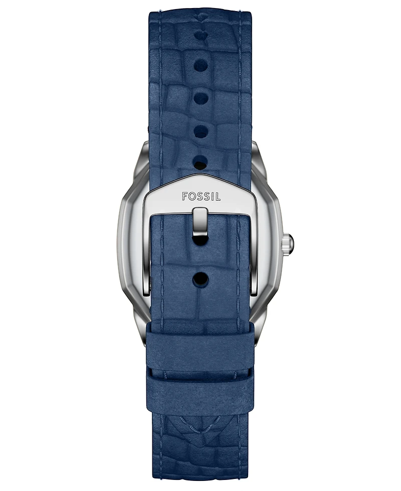 Fossil Women's Harlow Three-Hand Navy Croco Leather Watch, 27mm