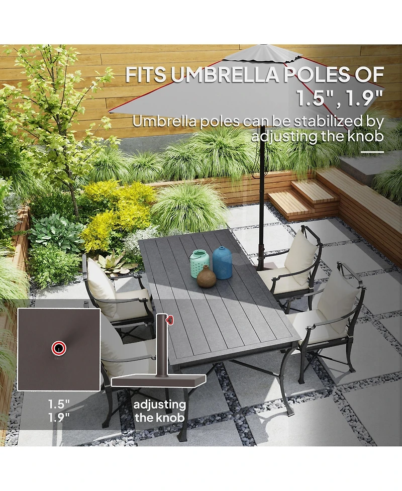 Outsunny Patio Umbrella Base 32 lbs Umbrella Sd for 1.5"/1.9",