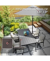 Outsunny Patio Umbrella Base 32 lbs Umbrella Sd for 1.5"/1.9",