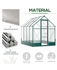 Outsunny 6' x 8' x 7' Walk-in Plant Polycarbonate house Backyard/Outdoor
