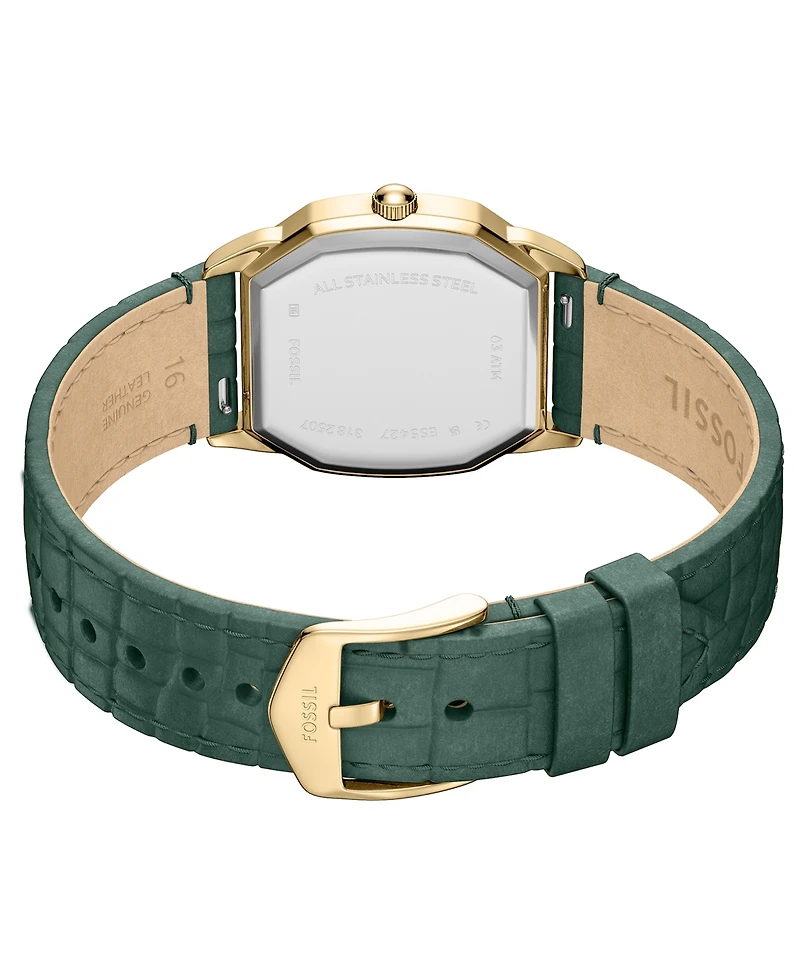 Fossil Women's Harlow Three-Hand Green Croco Leather Watch, 27mm