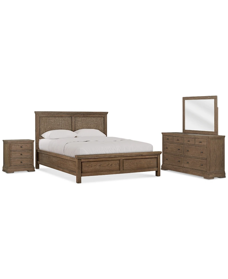 Alverton 3 Pc. California King Cane Set (Bed, Dresser & 3-Drawer Nightstand