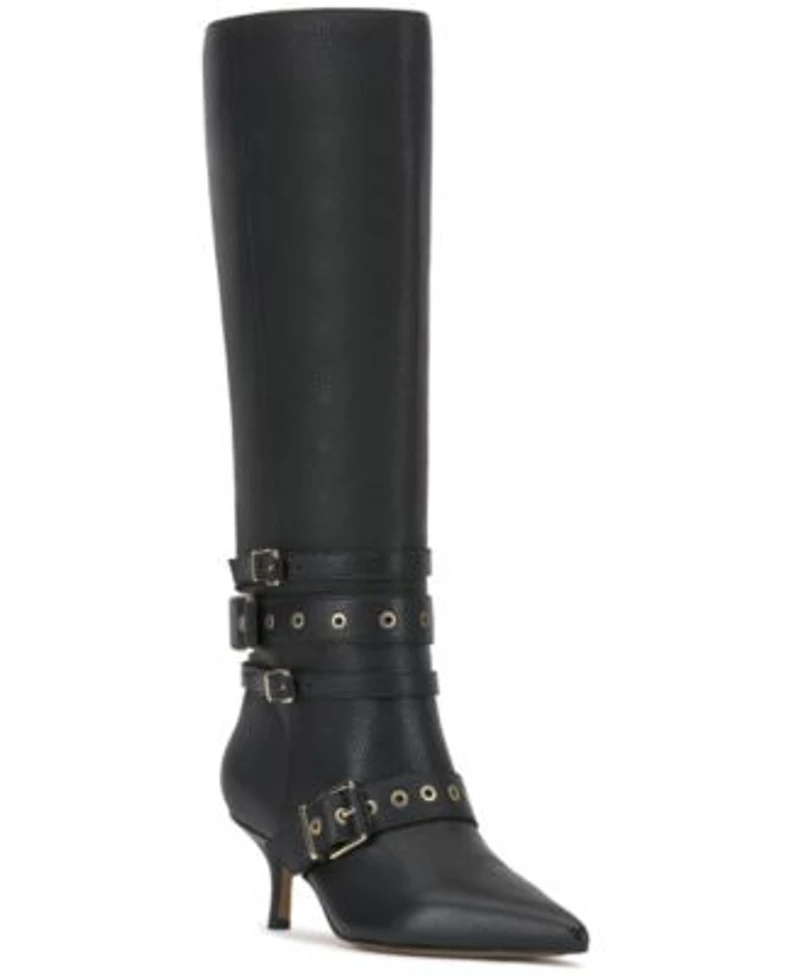 Vince Camuto Womens Tyleen Knee High Moto Boot Regular Wide Calf