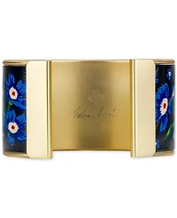 Patricia Nash Eletta Floral Leather Gold-Tone Cuff Bracelet