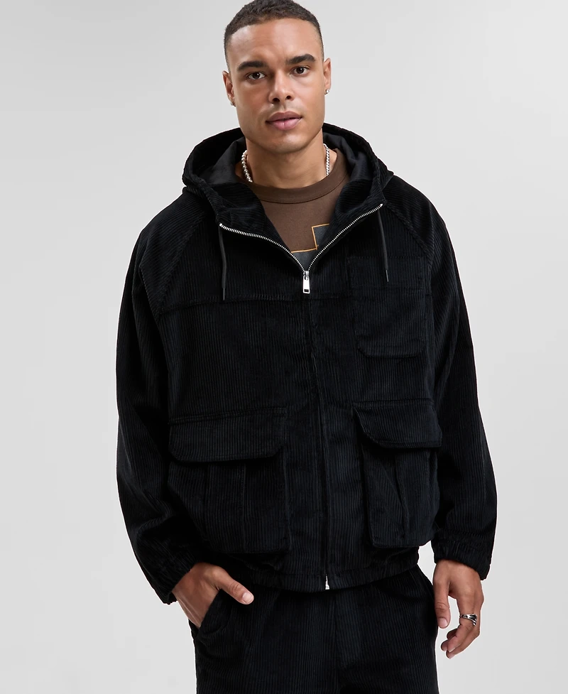 Mode of One Men's Relaxed-Fit Corduroy Hoodie Jacket, Macy's Exclusive