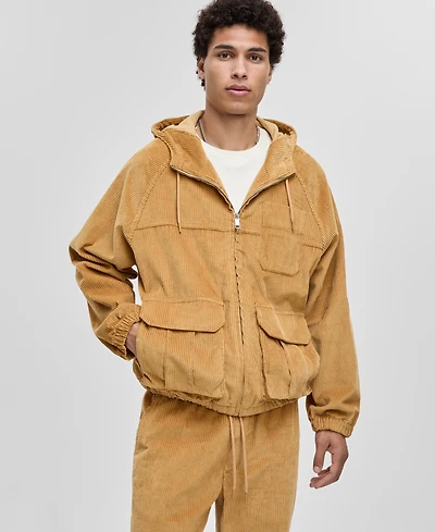 Mode of One Men's Relaxed-Fit Corduroy Hoodie Jacket, Macy's Exclusive