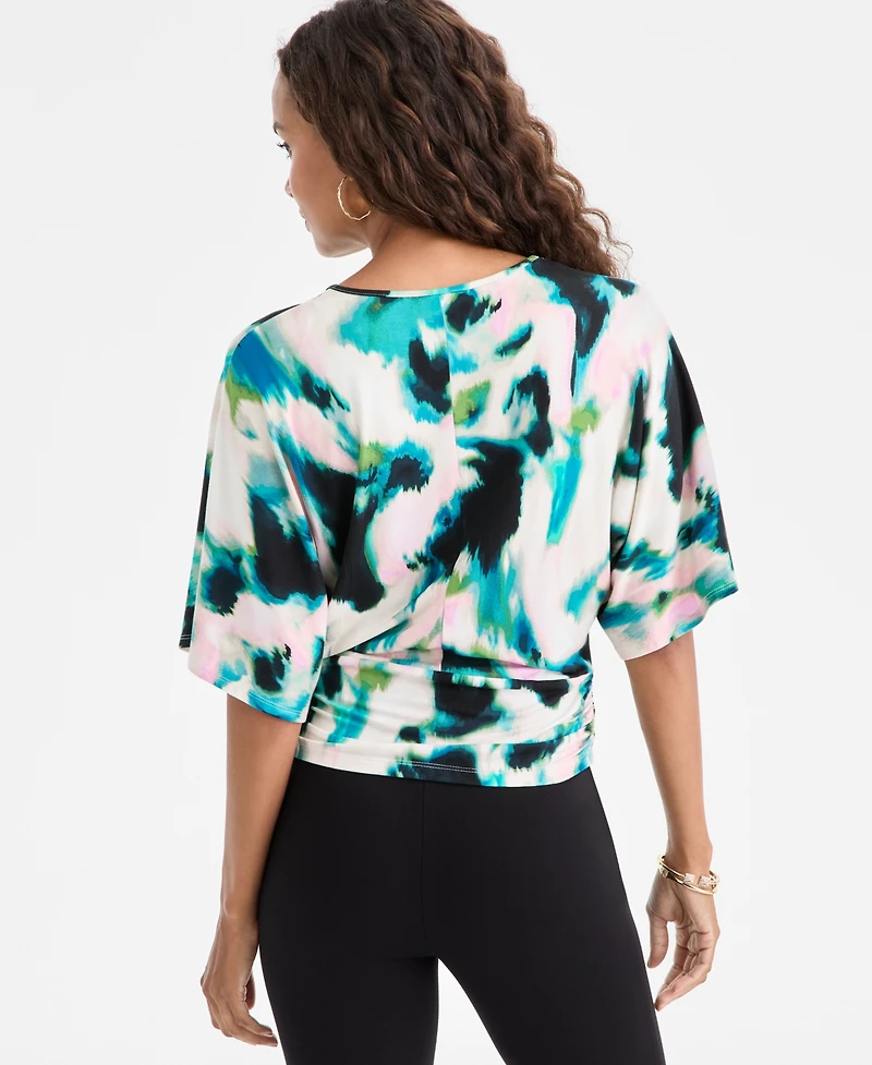 I.n.c. International Concepts Petite Watercolor-Print Dolman-Sleeve Top, Macy's Exclusive