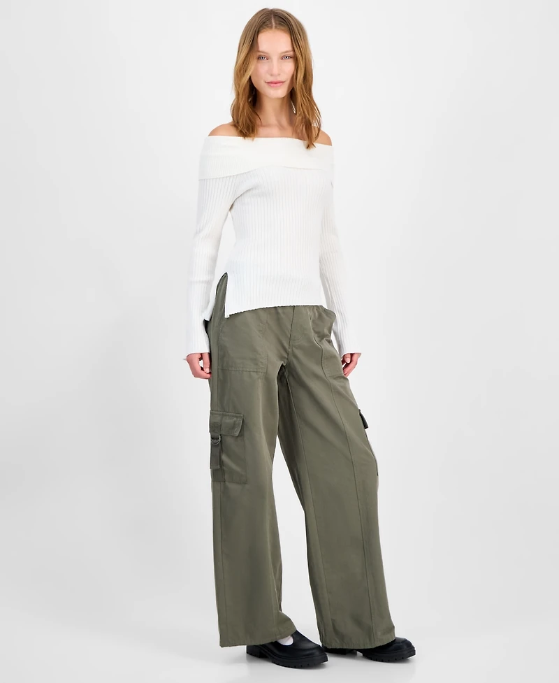 Hooked Up by Iot Juniors' Marilyn Off-The-Shoulder Top