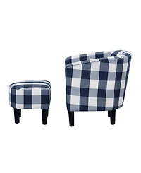Convenience Concepts 26.25" Polyester Take a Seat Churchill Accent Chair with Ottoman