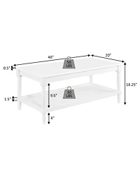 Convenience Concepts 20" Wood French Country Manor No Tools Coffee Table