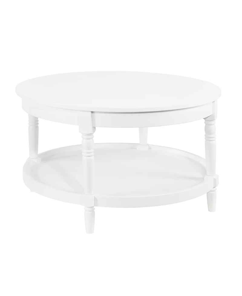 Convenience Concepts 30" Wood French Country Manor No Tools Round Coffee Table