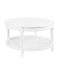 Convenience Concepts 30" Wood French Country Manor No Tools Round Coffee Table