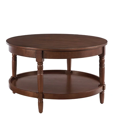 Convenience Concepts 30" Wood French Country Manor No Tools Round Coffee Table