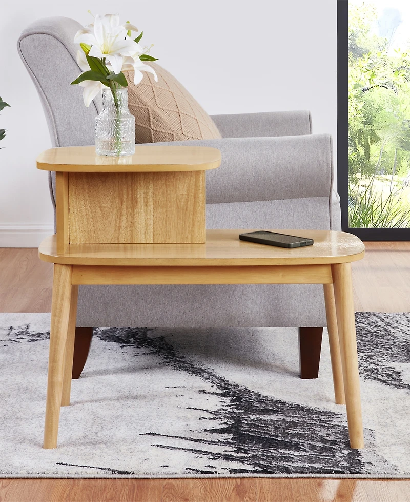 Convenience Concepts 15.75" Wood Maxwell Mid-Century 2-Tier Chairside End Table