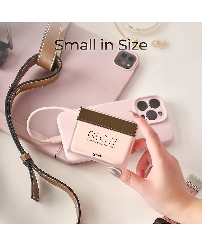 Lofree Glow Power Bank, 10,000mAh Portable Charger with Led Light Effects, 22.5W Fast Charging, Usb-c for iPhone, iPad