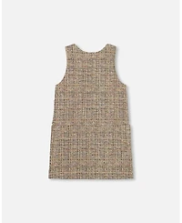 Deux par Girl Tweed Jumper Beige and Black