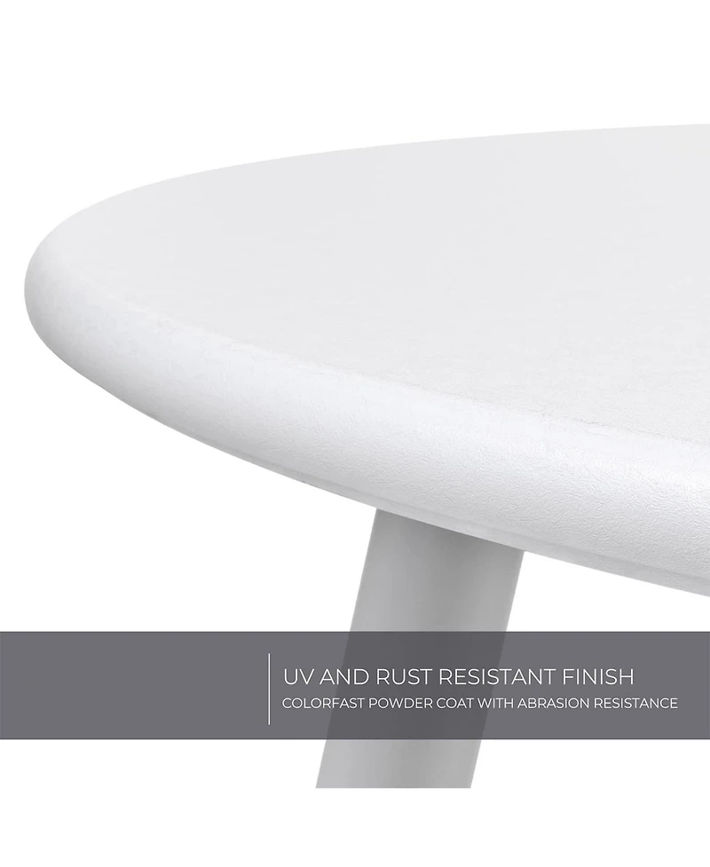 Mondawe 18" Galvanized Patio Steel Side Table,Powder-Coated, Uv/Rust-Proof,W/ Adjustable Foot Pads