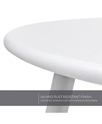 Mondawe 18" Galvanized Patio Steel Side Table,Powder-Coated, Uv/Rust-Proof,W/ Adjustable Foot Pads