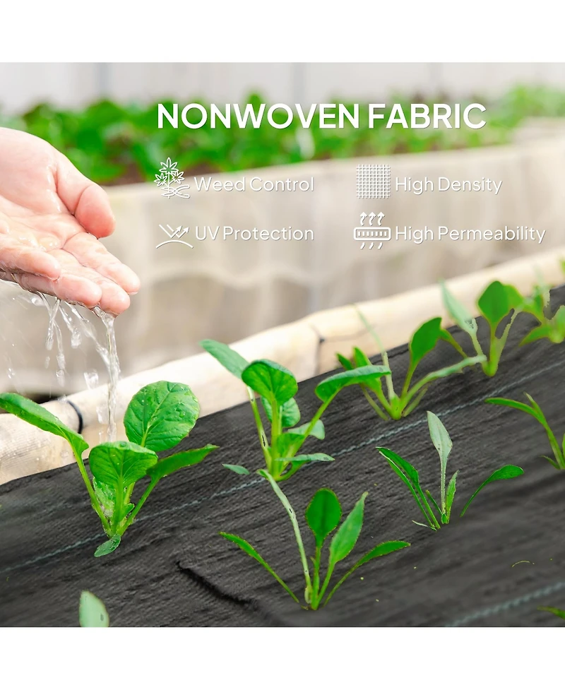 Outsunny 4FT x 300FT Weed Barrier Landscape Fabric, Weed Control Fabric