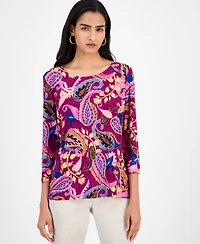Jm Collection Women's Paisley Jacquard Top, Macy's Exclusive